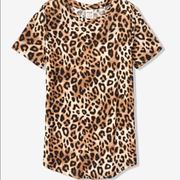 NWT Pink Cheetah Print Crew Tee Shirt - Picture 5 of 5